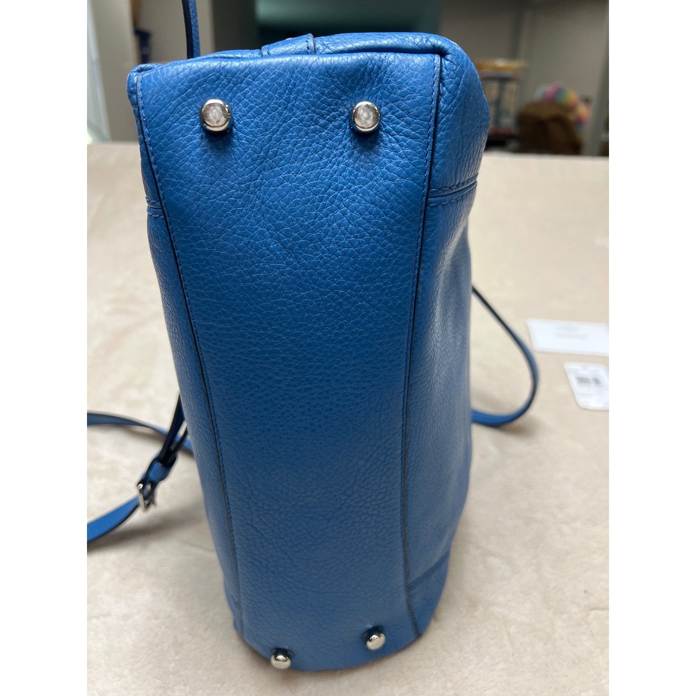 Coach Lenox Satchel & Wallet Set Lapis Blue Pebbled Leather F59325 & F57215 - Picture 6 of 10